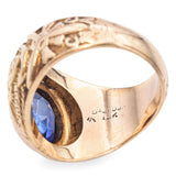 Vintage University of the Air Yellow Gold Class Ring with Lab Sapphire