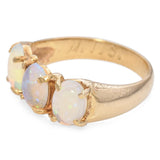 Vintage 14K Yellow Gold Three Stone Opal Ring