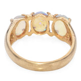 Vintage 14K Yellow Gold Three Stone Opal Ring