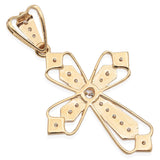 14K Yellow Gold Diamond Cross Pendant