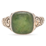 Antique 10K Yellow Gold 2 Ct Jade Carved Intaglio Ring