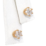 14K Yellow Gold Round 0.92 TCW Diamond Stud Earrings