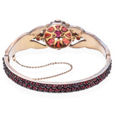 Antique Victorian Garnet Hinged Bangle