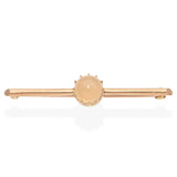 Antique 14K Yellow Gold 2.6 Ct. Moonstone Cabochon Bar Pin