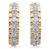 14K Yellow Gold 0.30 TCW Diamond Semi Hoop Earrings