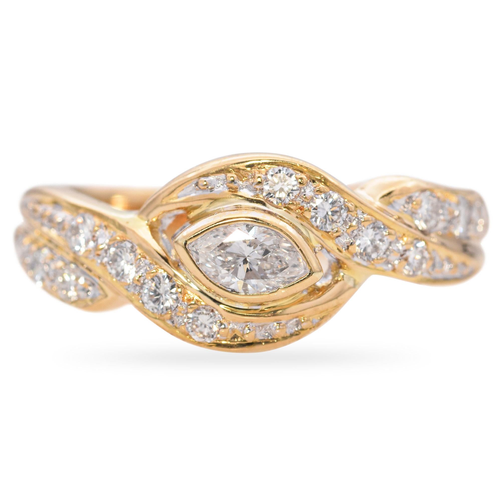 18K Yellow Gold 0.30 TCW Diamond Wedding Band Ring