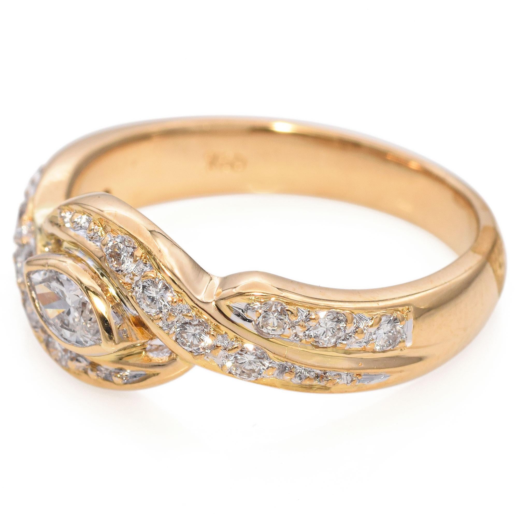 18K Yellow Gold 0.30 TCW Diamond Wedding Band Ring