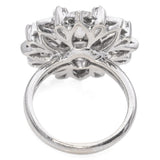 Vintage White Gold Diamond Flower Cocktail Ring