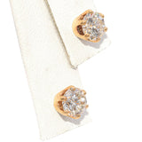 14K Yellow Gold 1.38 TCW Round Diamond Stud Earrings