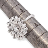 Vintage White Gold Diamond Flower Cocktail Ring