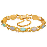 Vintage Chinese 24k Yellow Gold Opal Bracelet