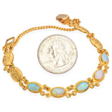 Vintage Chinese 24k Yellow Gold Opal Bracelet