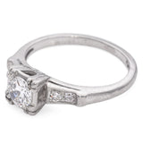 Platinum Mid-Century Diamond Solitaire Engagement Ring