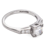 Platinum Mid-Century Diamond Solitaire Engagement Ring