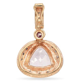 Estate 14k Yellow Gold Light Pink Morganite Ruby and Diamond Pendant