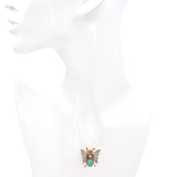 Antique Yellow Gold Diamond and Turquoise Butterfly Pin