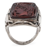 Antique Sterling Silver Hardstone Cameo Cocktail Ring