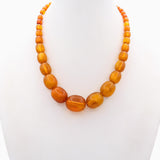 Vintage Amber Graduated Beaded Strand Necklace