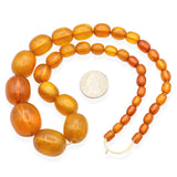 Vintage Amber Graduated Beaded Strand Necklace