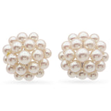 Tasaki Pearl Cluster Silver Plated Clip On Earrings