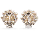 Tasaki Pearl Cluster Silver Plated Clip On Earrings