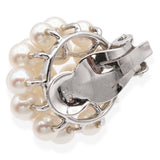 Tasaki Pearl Cluster Silver Plated Clip On Earrings