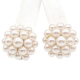 Tasaki Pearl Cluster Silver Plated Clip On Earrings