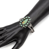 Vintage Navajo Dean Brown Sterling Silver Turquoise Cuff Bracelet