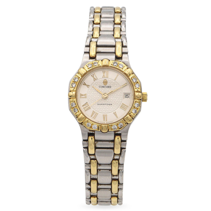 Concord Saratoga 1573287-G 18K Stainless Steel Diamond Women's Quartz Date Watch