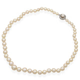 Vintage 14K White Gold Pearl Graduated Beaded Strand Necklace