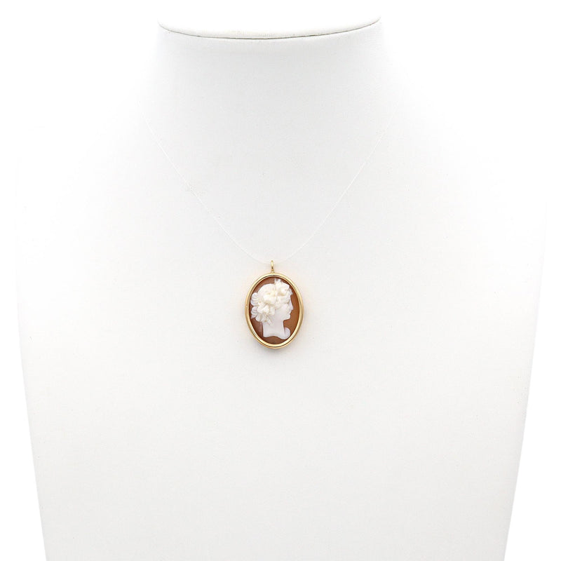 14K Yellow Gold Shell Cameo Pendant