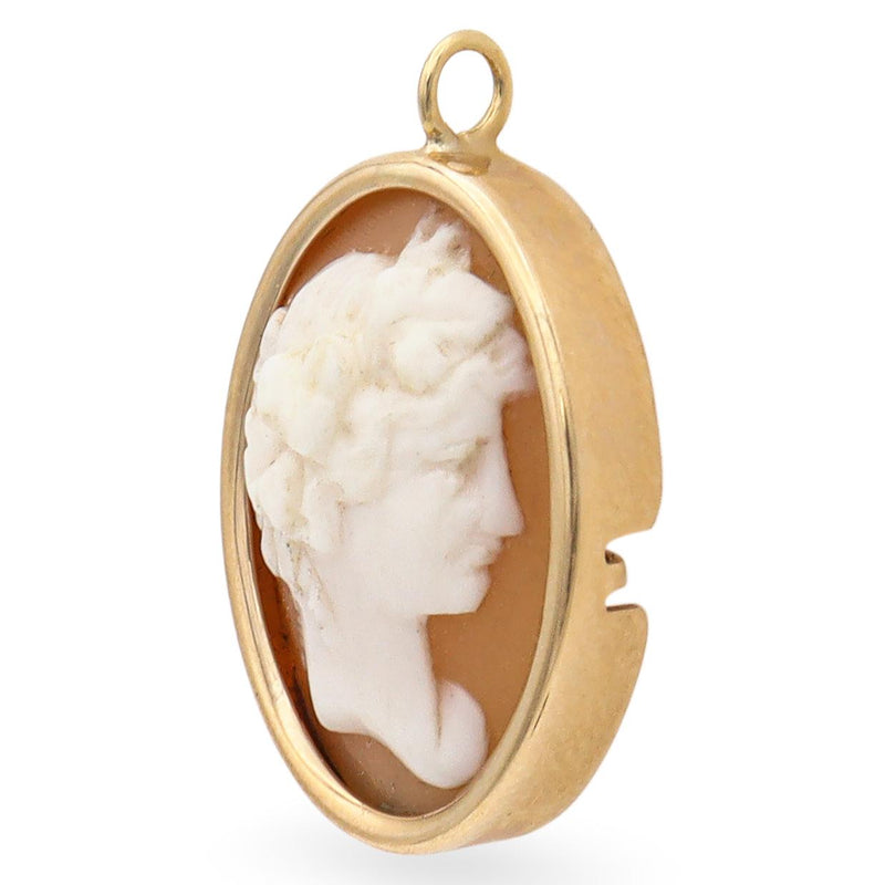 14K Yellow Gold Shell Cameo Pendant