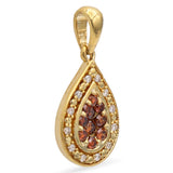 14K Yellow Gold Orange & White Diamond Pendant