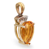 18K Two-tone Madeira Citrine Diamond Pendant