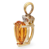 18K Two-tone Madeira Citrine Diamond Pendant