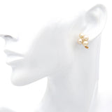 14K Yellow Gold Pearl Cluster Earrings