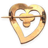 Vintage Gold Filled Bohemian Garnet Witch's Heart Brooch Pin