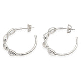 Vintage Ippolita Sterling Silver White Topaz Hoop Earrings