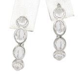 Vintage Ippolita Sterling Silver White Topaz Hoop Earrings