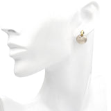 Vintage Sterling Silver 18K Yellow Gold Round Drop Earrings