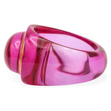 Baccarat Pink Crystal Gold Inlay Ring