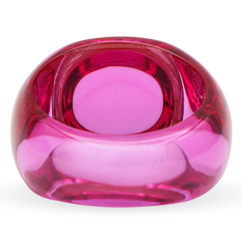 Baccarat Pink Crystal Gold Inlay Ring