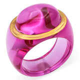 Baccarat Pink Crystal Gold Inlay Ring