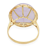 Vintage 14K Yellow Gold Oval Lavender Jade Cocktail Ring