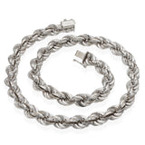 Sterling Silver Chunky Twist Rope Chain Link Necklace