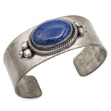 Vintage James W. Toadlena Navajo Sterling Silver Lapis Lazuli Cuff Bracelet