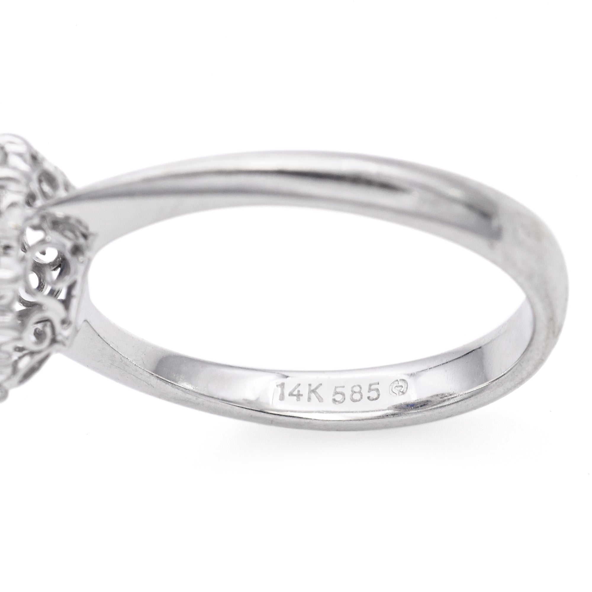 14K White Gold Sapphire and Diamond Heart Ring