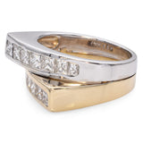 14K Yellow and White Gold 1.5 TCW Diamond Princess Cut Channel Set Ring