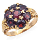 Antique 18K Yellow Gold Garnet Band Ring Size 4.5