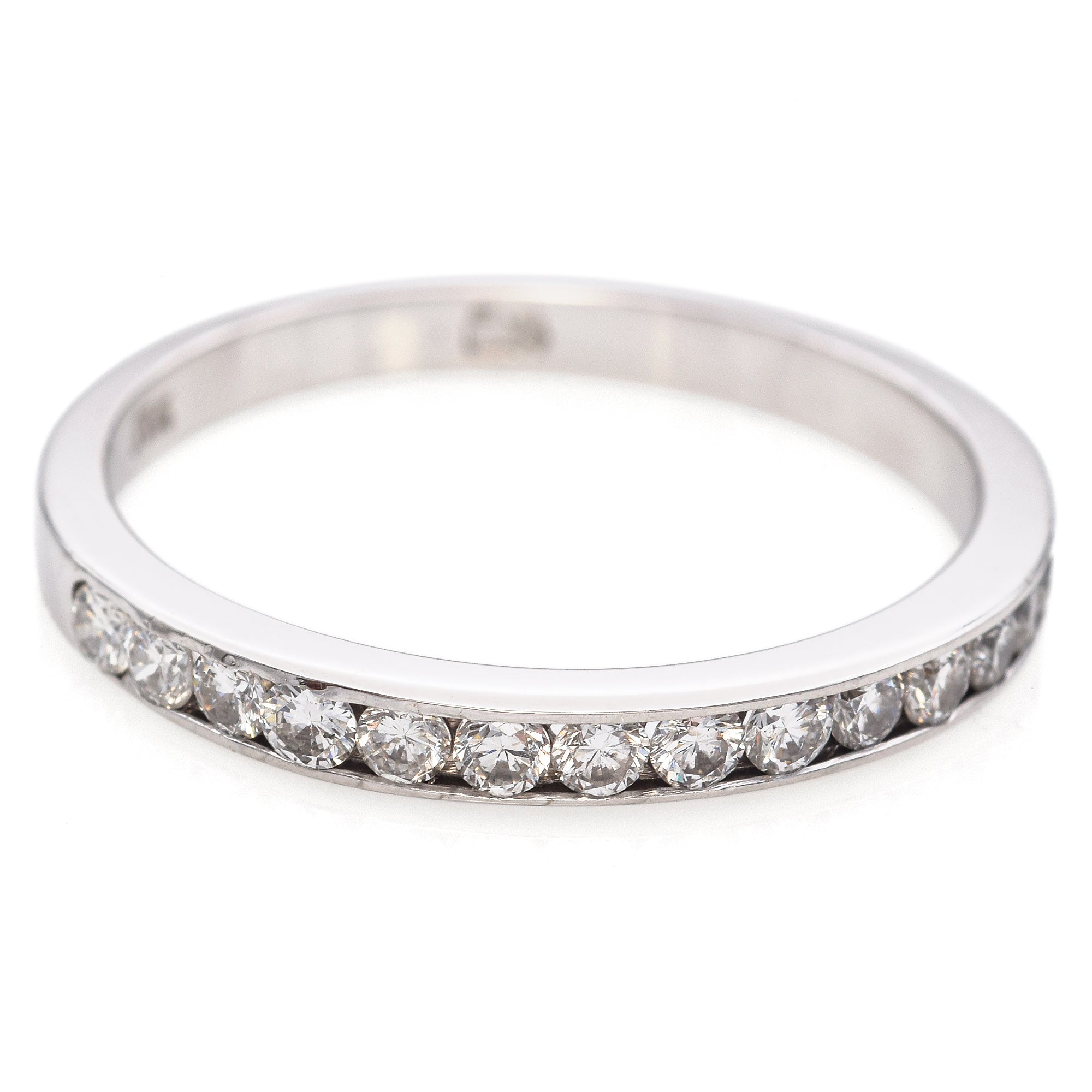 14K White Gold 0.24 TCW Diamond Half Eternity Band